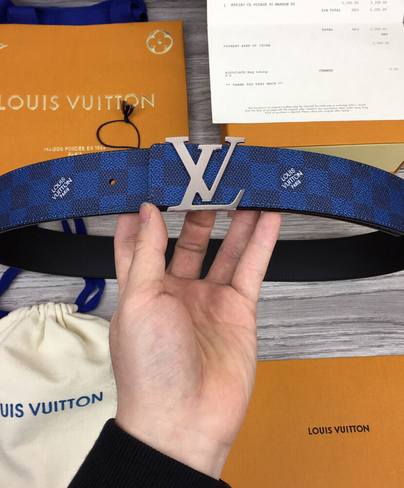 Louis Vuitton Belt Initiales 40mm Reversible Belt M0342Q Blue