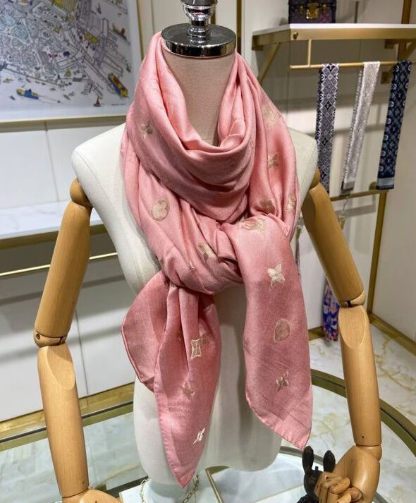 Louis Vuitton Scarf Women s Monogram Scarf Pink