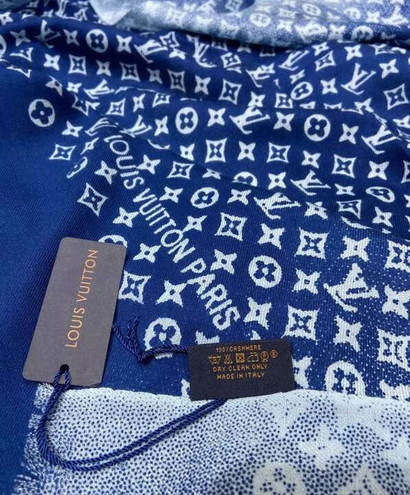 Louis Vuitton Scarf Women s Denim Gradient Long Scarf Blue