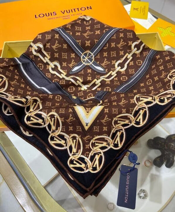 Louis Vuitton Scarf Women s Monogram Forever Long Scarf Coffee