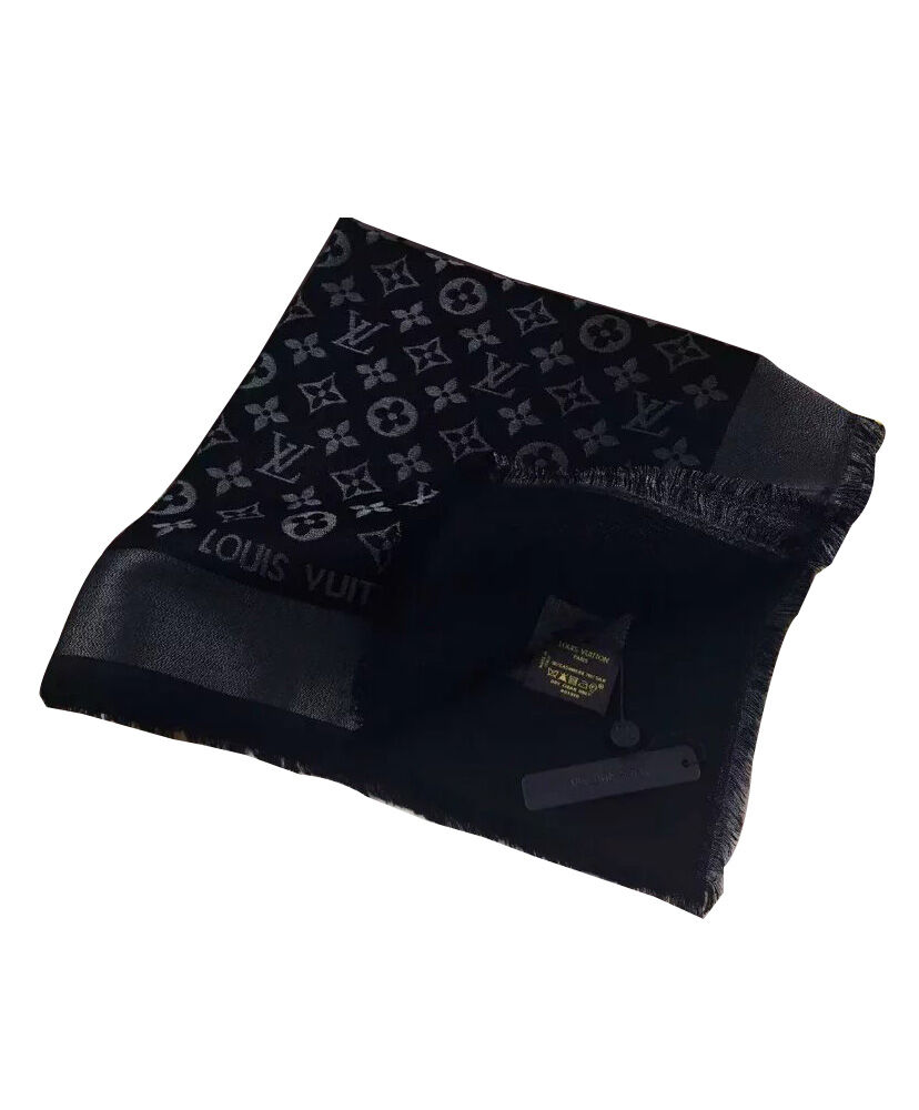 Louis Vuitton Scarf Monogram Shine Shawl Black