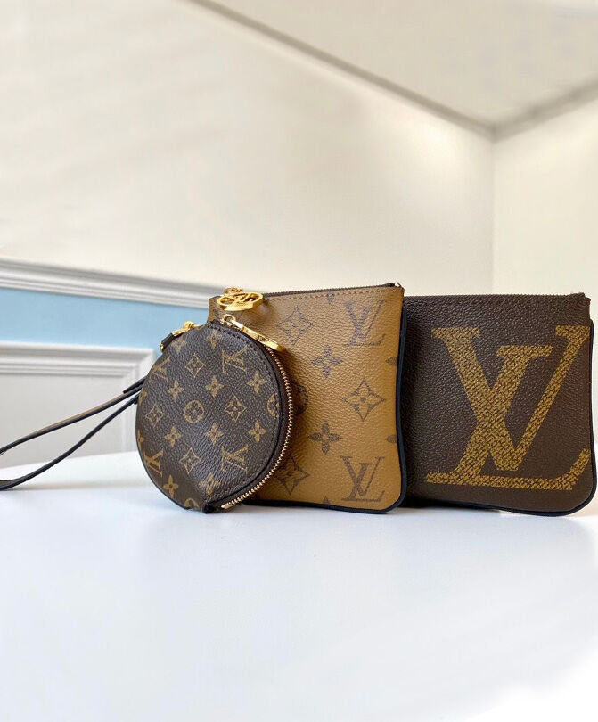 Louis Vuitton Wallet Trio Pouch M68756 Brown