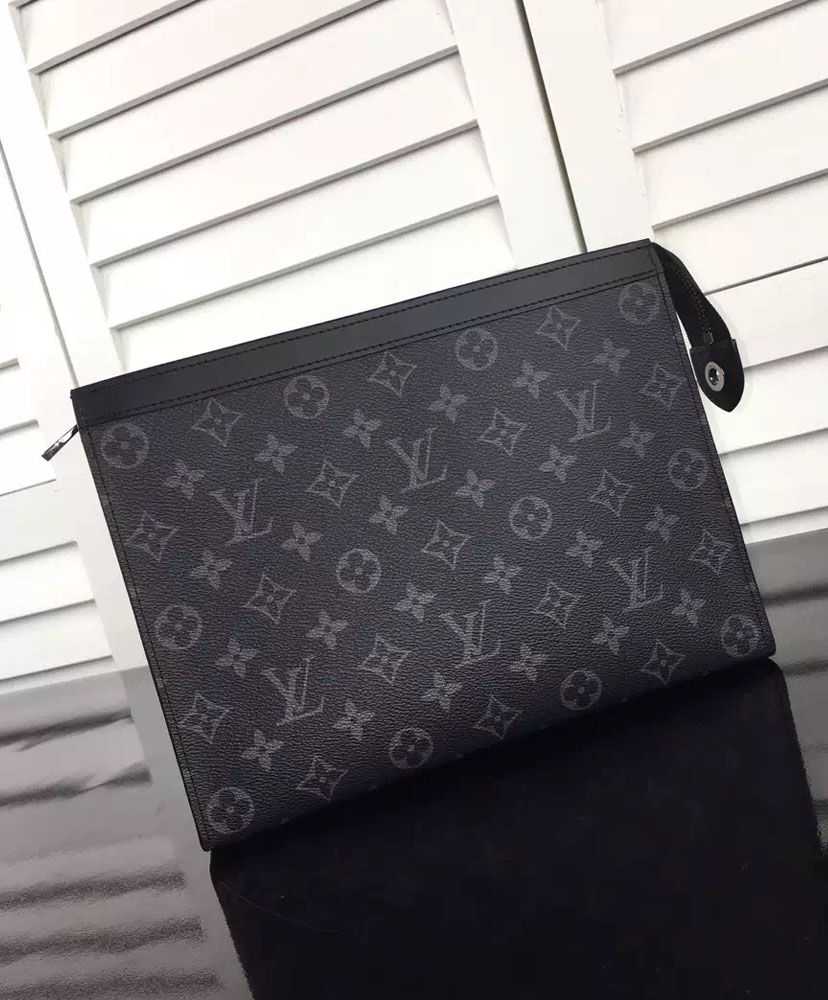 Louis Vuitton Pochette Voyage MM Monogram Eclipse Travel Accessories M61692 Black