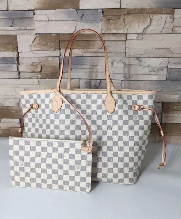 Louis Vuitton Damier Canvas Neverfull Tote N41361 White